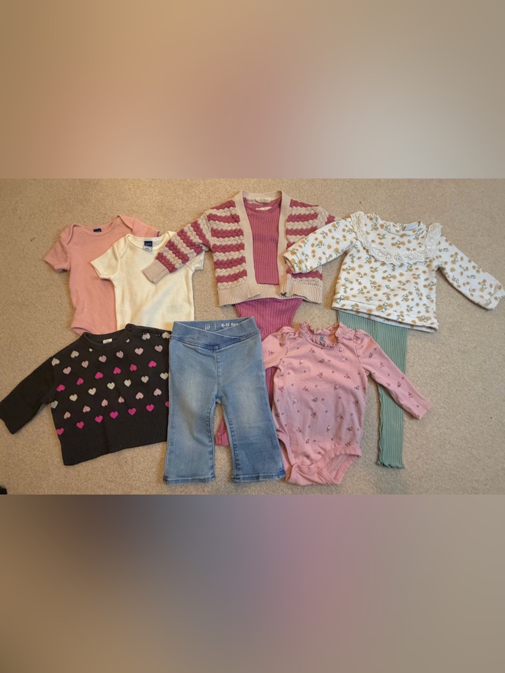 Baby Girl Fall Clothing 7 piece Lot Bundle Size 12M